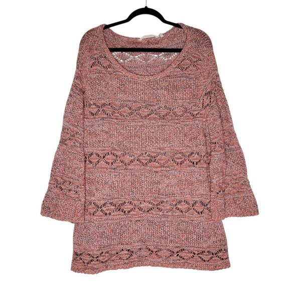 Soft Surroundings Sweater Open Knit Crochet Tunic Womens Plus Sz 1X Breezy Boho - Picture 1 of 8